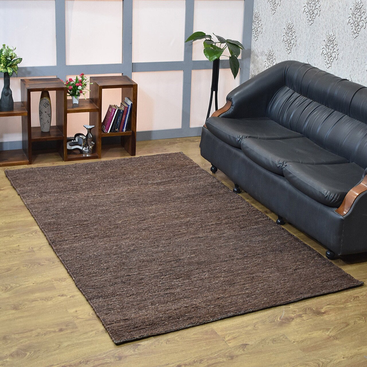 Edge Collections - 8' x 10' - Brown - Handmade Eco-Friendly Jute Area Rug - 1 Piece